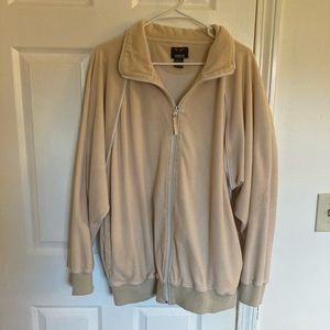 Cream Suede Full-Zip Track Jacket Sopranos